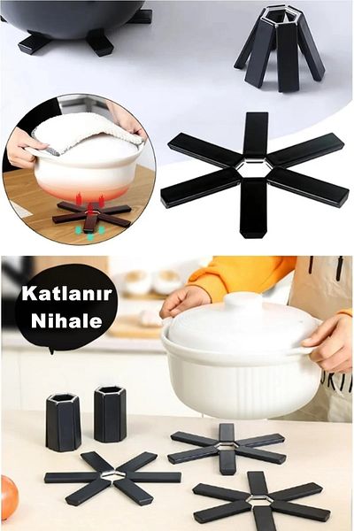 Kitchen Time Collapsible Plastic Trivets Heat Resistant Pot Pan Mat Does Not Take up Space Trivets