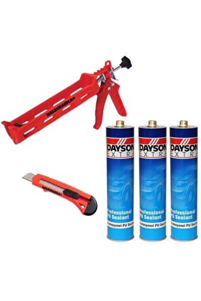 NalburAmca Dayson Silikon 3 Adet + Silikon Tabancası Renk : Siyah