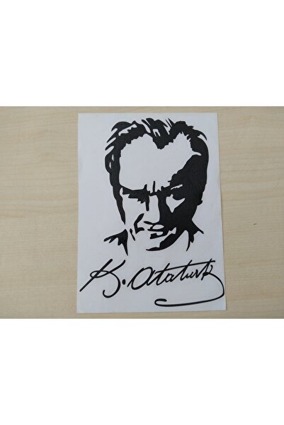 DNZSM K. ملصق أتاتورك أسود 17.5x12 سم ملصق أتاتورك سيليتويد، ملصق أتاتورك، مل...