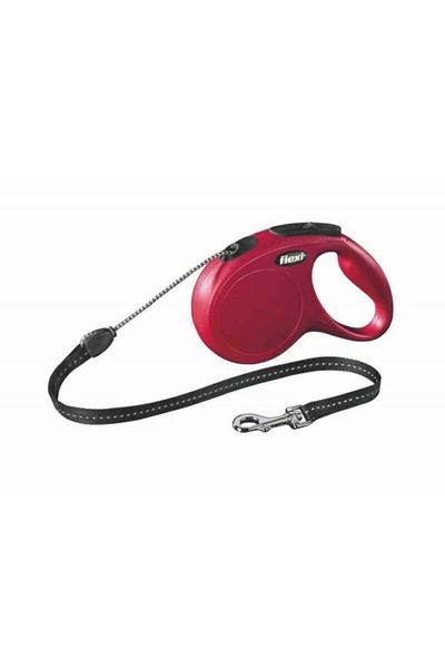 Flexi New Classic Automatic Dog Collar Rope Shaped Red 8 m