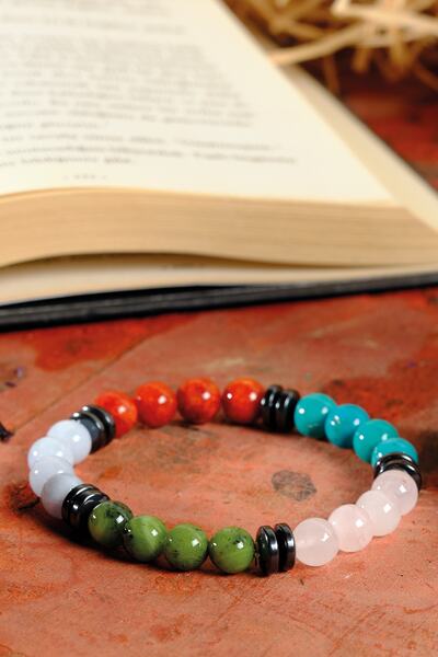 Ssilhoutte Doğaltaş سوار برج الميزان من الأحجار الكريمة الطبيعية 8 ملم - سوار هدية للرجال والنساء