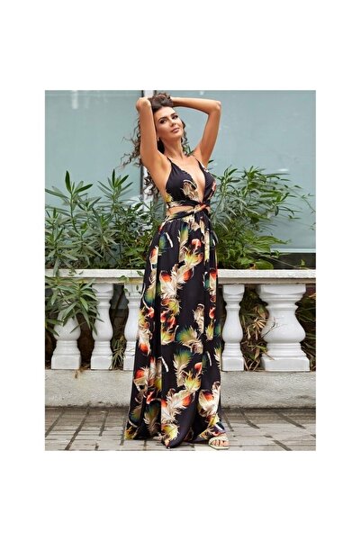 LAST POINT LİFE Sırt dekolte kadın uzun elbise