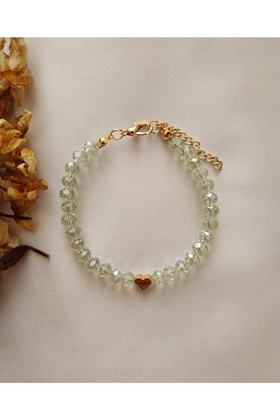 Nuvole Bianche Accessory Hearted Green Crystal Bead Bracelet