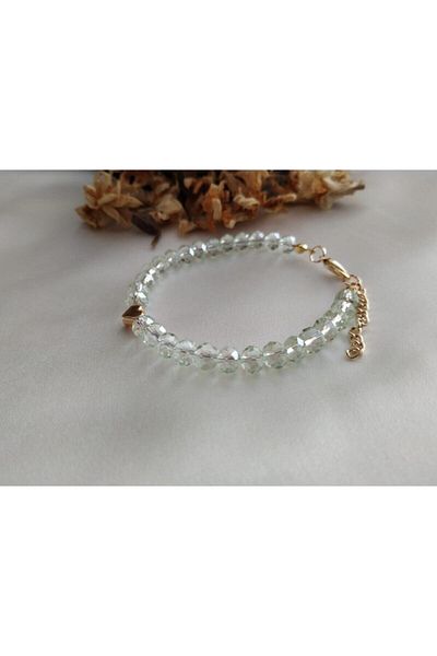 Nuvole Bianche Accessory Hearted Green Crystal Bead Bracelet