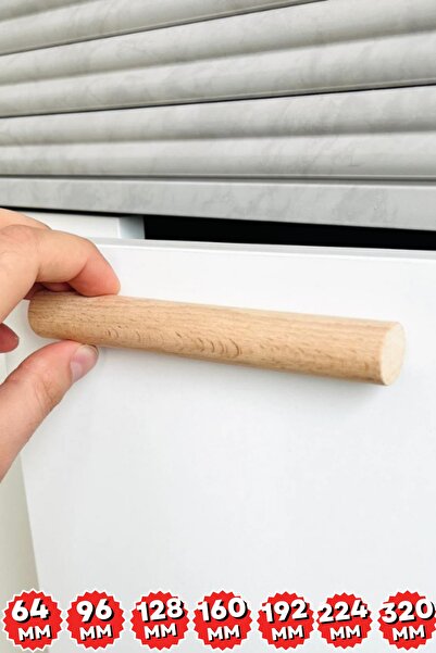 ARTI WOODS Dolap Kulpu, 96 Mm, (9,6 CM), Mutfak Dolap Kulplari, Ahşap Kulp, C...