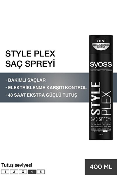Syoss Style Plex 48 Saat Extra Güçlü Saç Spreyi NO:4 400 ml..MİRACLE160709
