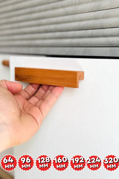 ARTI WOODS Mâner dulap, 64 mm, (6,4 CM), mânere dulap bucătărie, mâner din lemn, mâner sertar, mâner,
