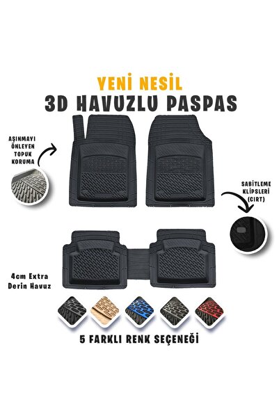 SAFİR Renault Fluence 2011 Model 3d Havuzlu Paspas Siyah Renk