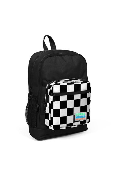 Coral High Set de ghiozdane școală din 2 piese pentru copii, negru, cu model SET0223714