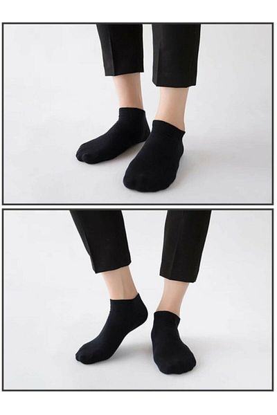 Meguca Socks Унисекс памучни спортни обувки Чорапи черни и сиви 8 чифта