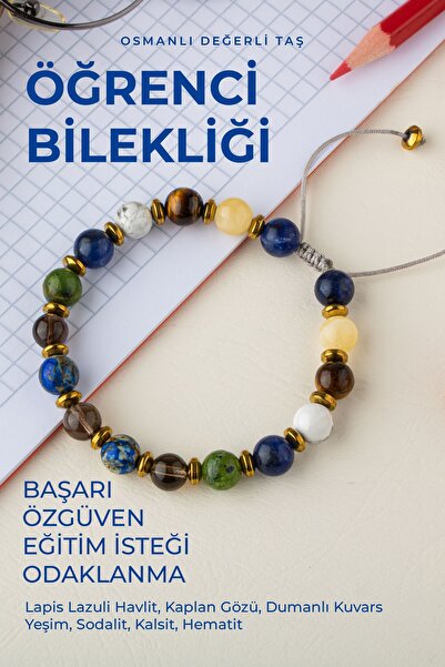 OSMANLI DOĞAL TAŞ SERTİFİKALI DOĞAL TAŞ ÖĞRENCİ BAŞARI KONSANTRASYON BİLEKLİĞİ