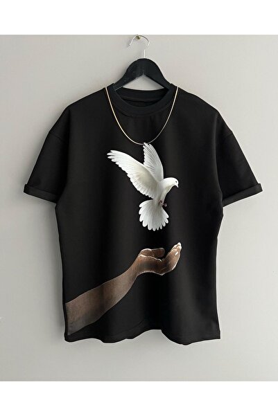 Keywest Golub Štampano Oversize kroj okrugla kragna Pamuk lu T-shirt