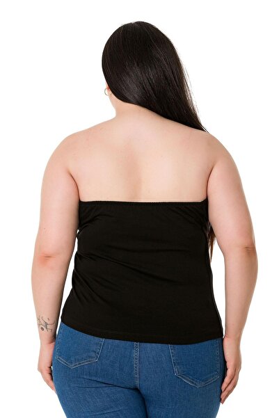DISENTIS MODEST Plus Size Strapless Viscose Black Body