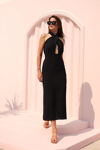 Laluvia Λεπτομερές φόρεμα με πλισέ πλισέ