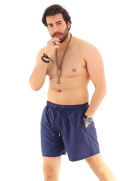 Deafox Marineblaue Seeshorts für Herren mit Taschen
