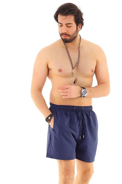 Deafox Marineblaue Seeshorts für Herren mit Taschen