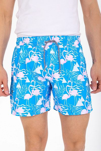 Deafox Ανδρικό μαγιό με μοτίβο Flamingo Digital Print