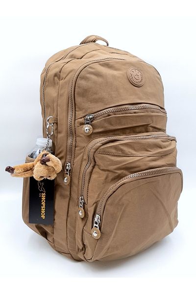shopshop Unisex Crinkle αδιάβροχο υφασμάτινο σακίδιο πλάτης με θήκη για φορητό υπολογιστή με πολλές τσέπες