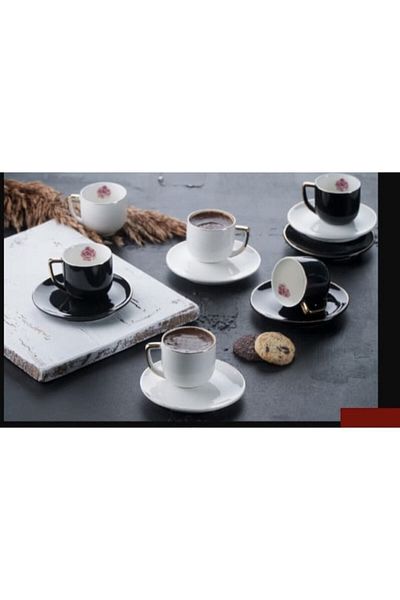 ACAR Porcelain 6 Piece Cup Set White Clk-010092