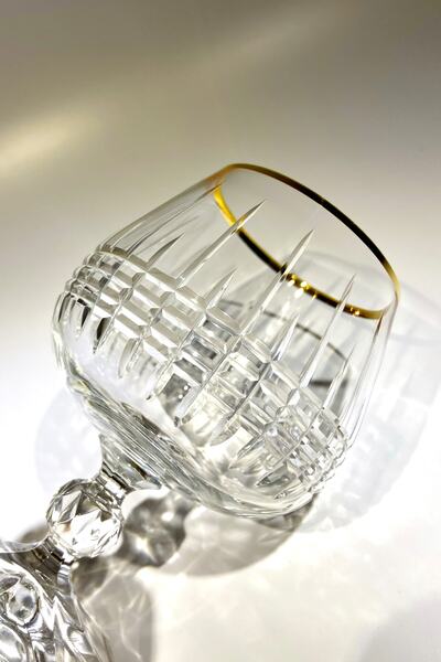 Bohemia Collection Sterna Altın 6'lı Kahve Yanı Su Bardağı / Konyak Kadehi Seti 250cc Rio Model