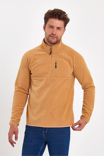 Rodi Micro Fleece Stand Collar Sweatshirt Rd24ke056015 Beige