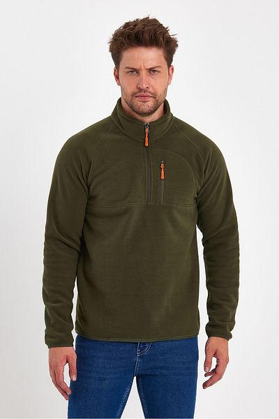 Rodi Micro Fleece Stand Collar Sweatshirt Rd24ke056015 Khaki