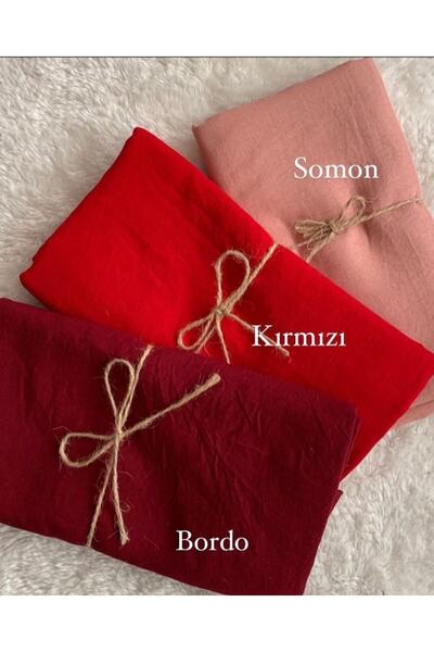 feronis Hijab Women's Cotton Jazz Shawl Model Set of 3 _ Burgundy - Red - Salmon