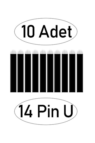 ARMONİKONYA 10 Adet 14 Pin U Siyah Microblading Kalıcı Makyaj Için 0,18 mm Mi...