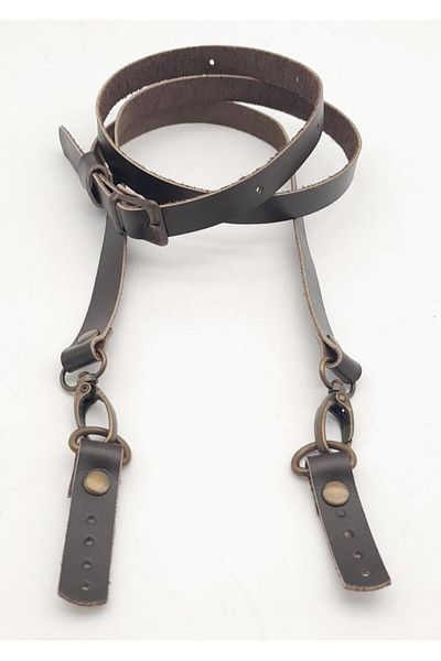 angel çanta aksesuar Angel Bag Accessory 130X1.5 cm Brown Real Leather Antique Buckle Bag Handle