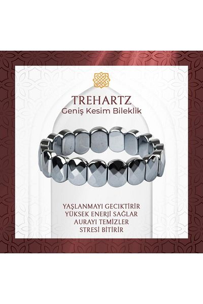 Saff Doğal Taş Trehartz Natural Stone Wide Cut Bracelet - 20-21cm