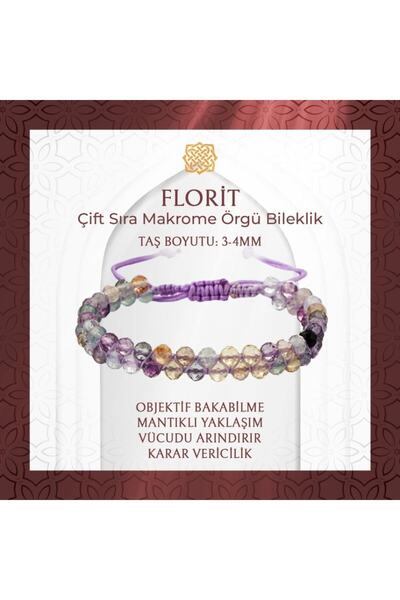 Saff Doğal Taş سوار من الفلوريت الأرجواني 3-4 ملم ذو صف مزدوج من الحجر الطبيع...