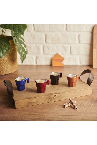 Paşabahçe Casablanca 4-Piece Metallic Espresso Cup Set - 70 ml