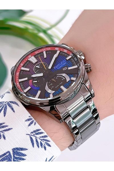 Ferrucci BLKT.X58 Inner Functions Active 30m Water Resistant Steel Cord Men's Wristwatch + Bracelet Gift