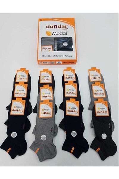 Dündar Ανδρικές κάλτσες Plus Modal Seamless Soft Wash Scented Booties Κουτί 12