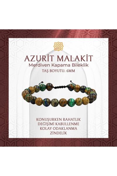 Saff Doğal Taş سوار من الحجر الطبيعي بقفل سلم 6 مم من اللازورد الملكيت - 20-2...