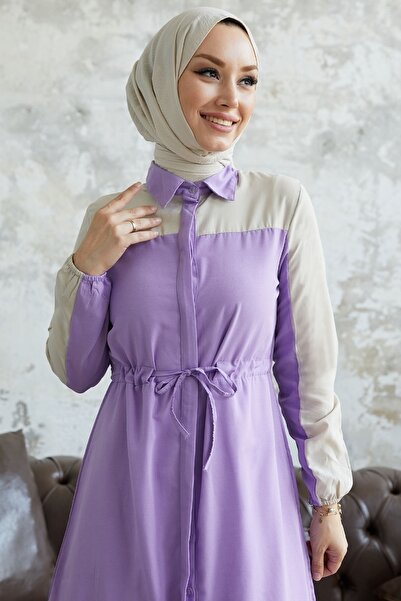 InStyle Malinda Shirt Collar Dress - Lilac