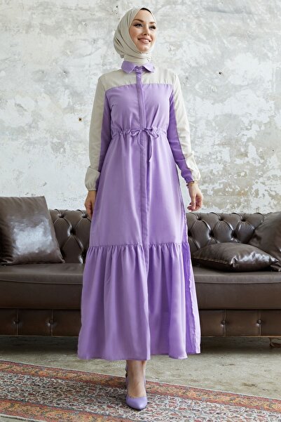 InStyle Malinda Shirt Collar Dress - Lilac