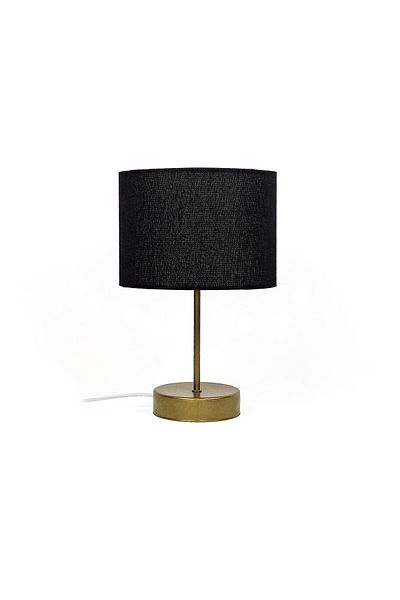 RUUMOD Large Cylinder Black Lampshade - Gold