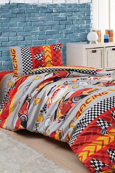 SENLİFE Racer Cotton Ranforce Duvet Cover Set Single