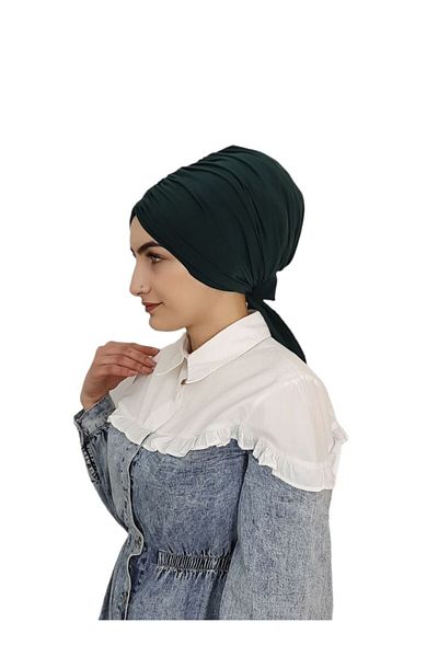 erasra class Hijab με δέσιμο στην πλάτη - Σμαραγδένιο χρώμα