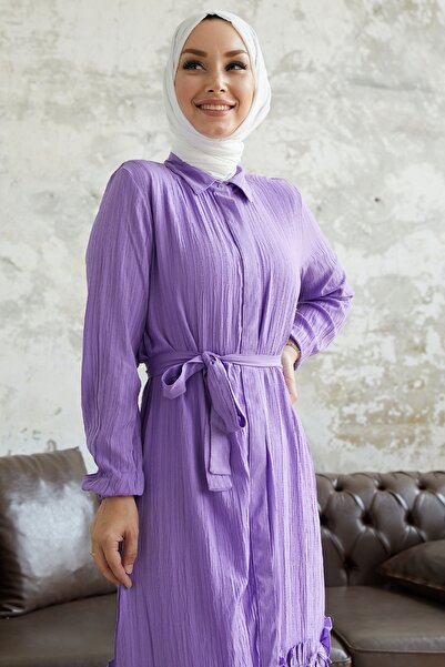 InStyle Šaty Nesya Seersucker s nariaseným lemom - orgován