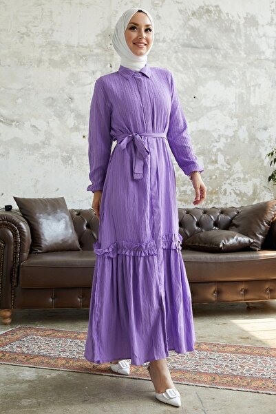 InStyle Šaty Nesya Seersucker s nariaseným lemom - orgován