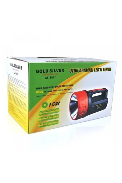 Gold Silver Adana 15w Şarjlı Projektör El Feneri Gold Silver 2621