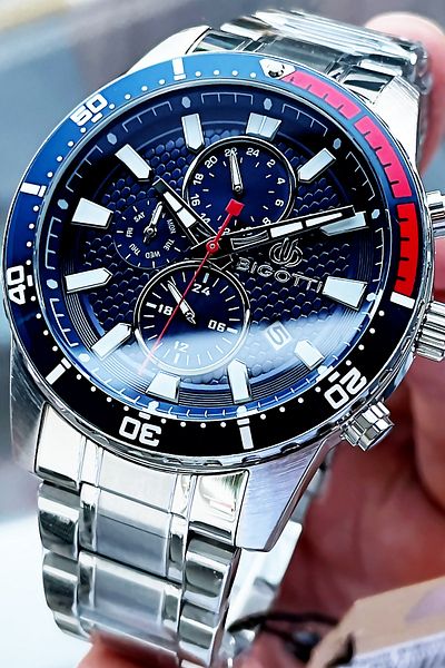 Bigotti Complete Steel Men's Wristwatch 5 Atm Waterproof Silver Color + Bracelet Bme2001c3