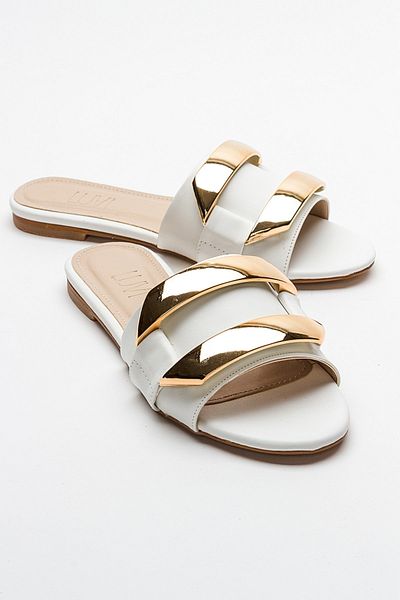LuviShoes MUOS White Women's Slippers