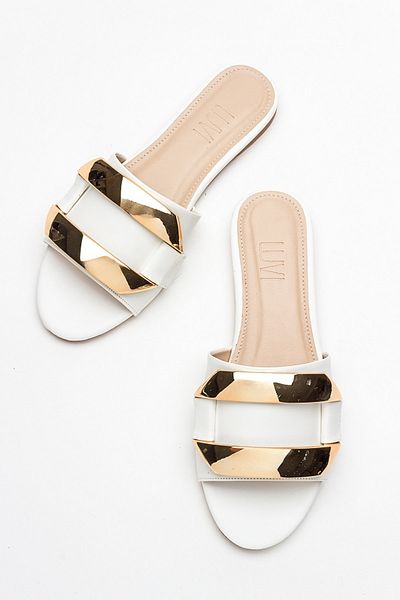 LuviShoes MUOS White Women's Slippers