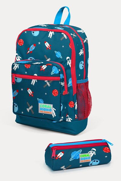 Coral High Set de 2 genți de școală pentru copii Civit Red Space SET0223116