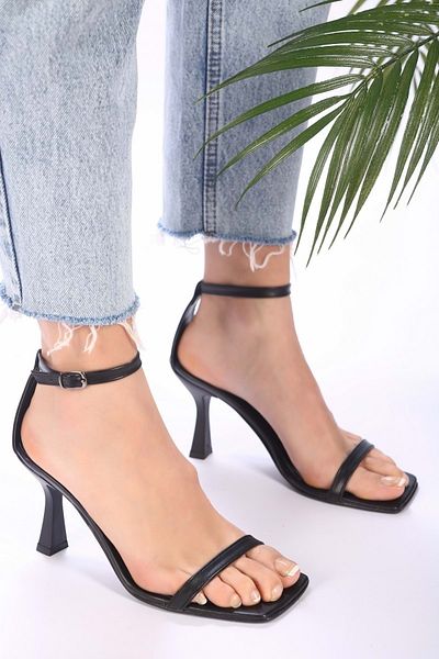 Shoeberry Pantofi cu toc Sesa Black Skin pentru femei