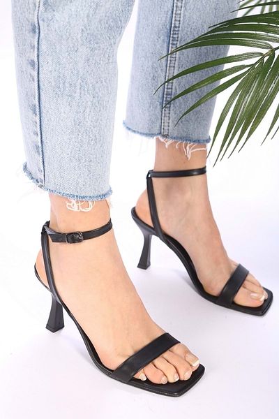 Shoeberry Pantofi cu toc Venna Black Skin pentru femei