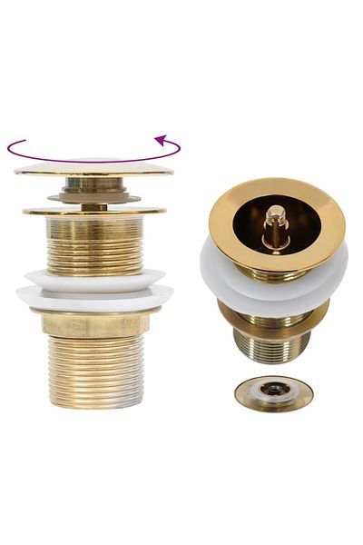 banyosepeti Gold Sink Flusher Stainless Sink Flusher Antique Flusher Pop Up Sink Black Drain Copper Sink Flusher